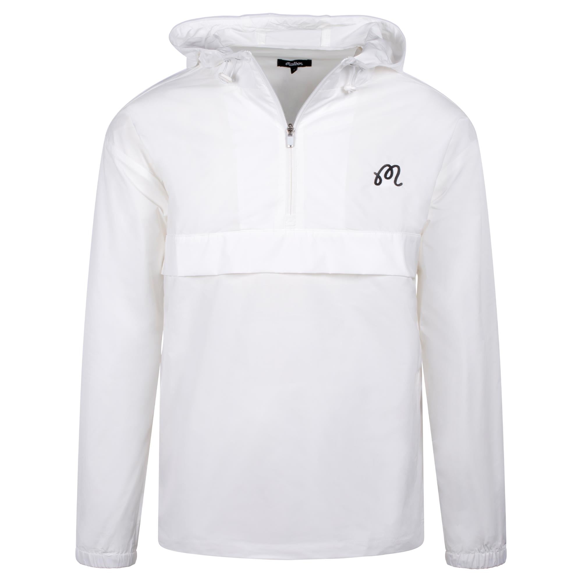 Malbon Golf M Script Nylon Anorak Golf Jacket White